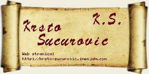Krsto Šućurović vizit kartica